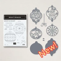 2022 new arrival hot sale bright baubles clear stamps or metal cutting dies sets for diy craft making greeting card scrapbooking