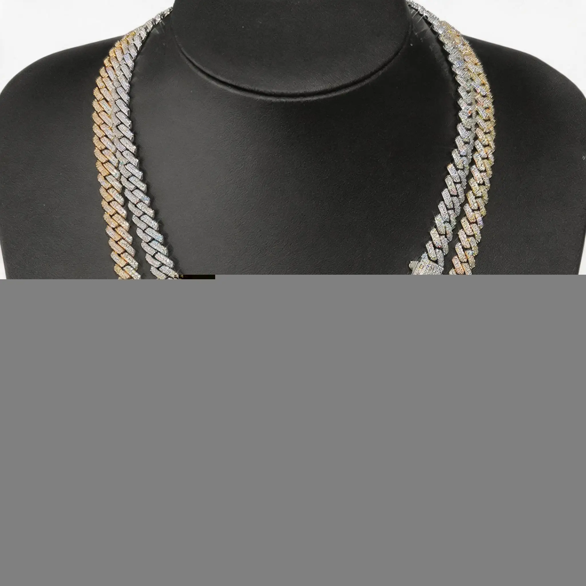 Фото Цепочка в стиле хип-хоп Cuban Link 8 мм, 2 ряда, тонкая, с подвеской из фианитов, для мужчин и женщин №1