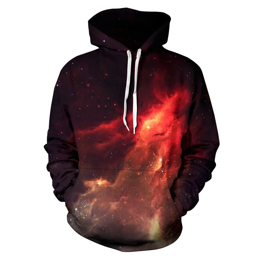 

New Galaxy Hooded Sweatshirts Full Sleeve With Pocket Casual Pullovers Couple Hoodies Oversized Tops