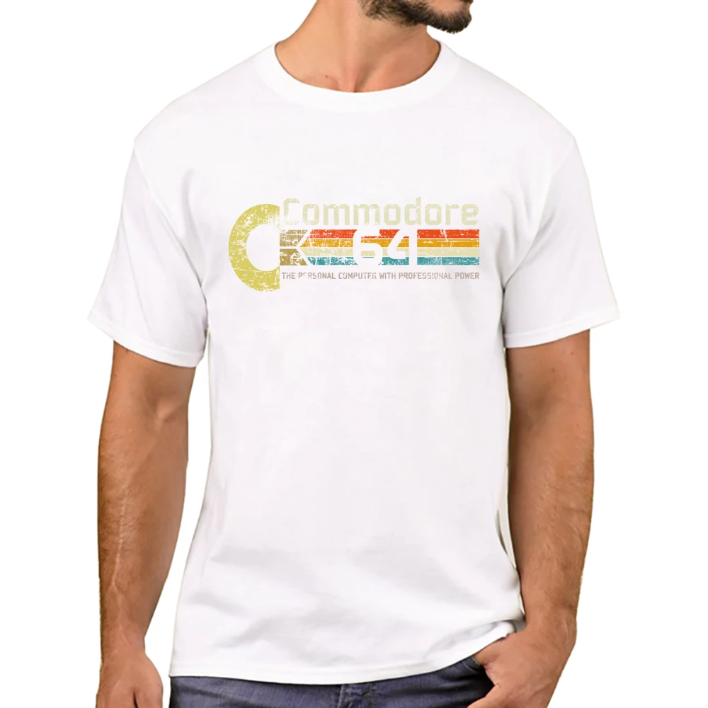 Teehub Mode Retro Männer T-Shirt Vintage C64 Commodore 64 Computer gedruckt lustige T-Shirts Kurzarm T-Shirts Harajuku T-Shirt – Detail 6