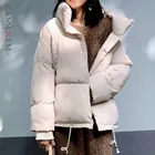 LANMREM Женская хлопковая стеганая куртка, короткая, Новинка осени 2022, Свободное пальто, утолщенная куртка для девочек, уличная одежда, топы 2C008