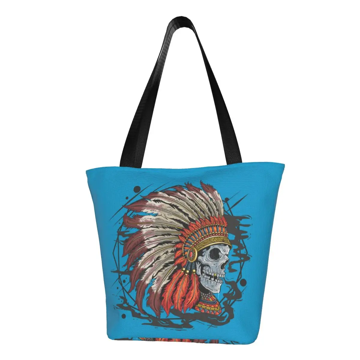 

Ancient Skull Printed Shopper Bag geometric skull printed skull lover Handbags Female Print Tote Bag Funny Cloth Streetwear Bag