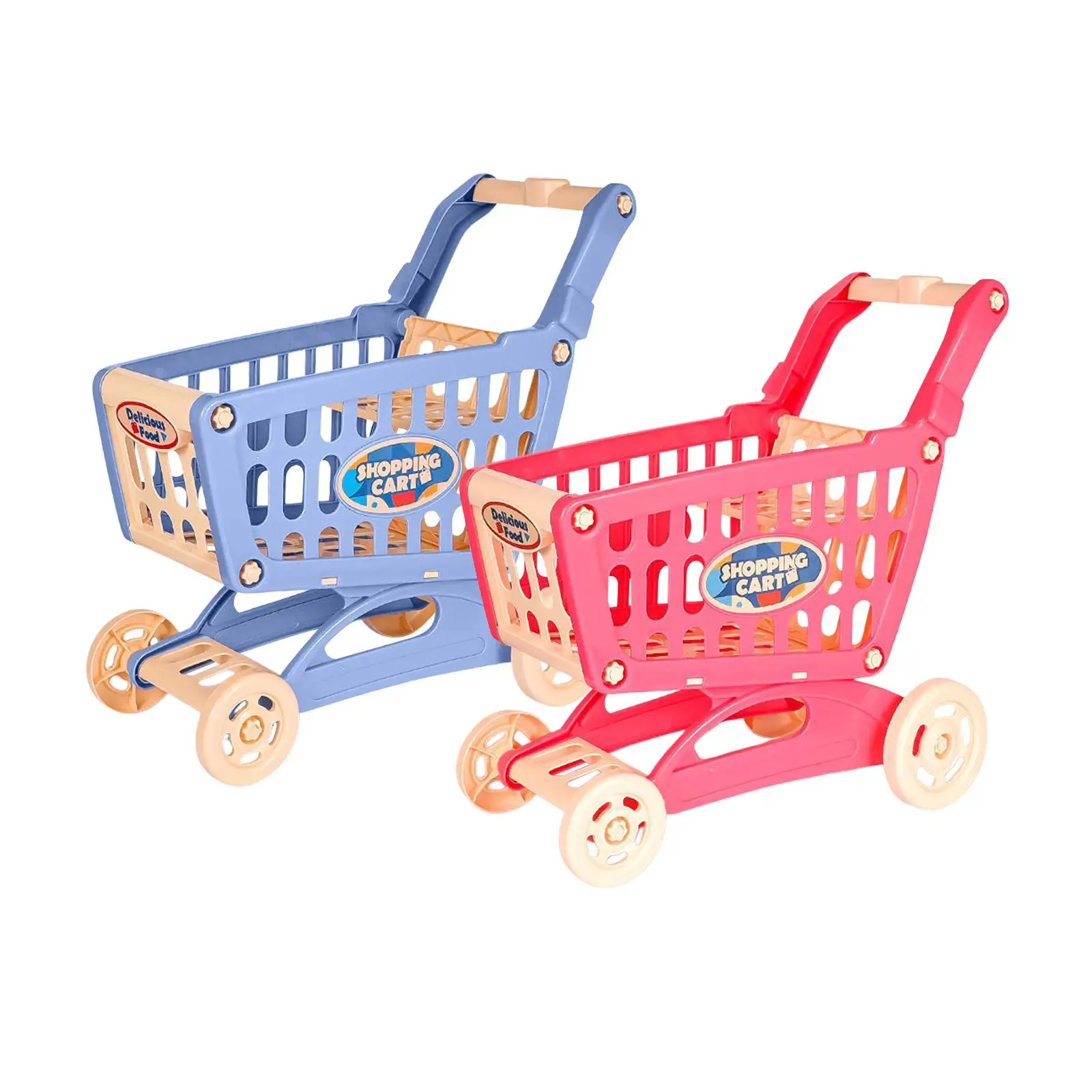 

Имитация игрушечной тележки для покупок, игрушечная тележка с гладкими колесами для хранения, для детей от 3 лет и старше, ролевая игра