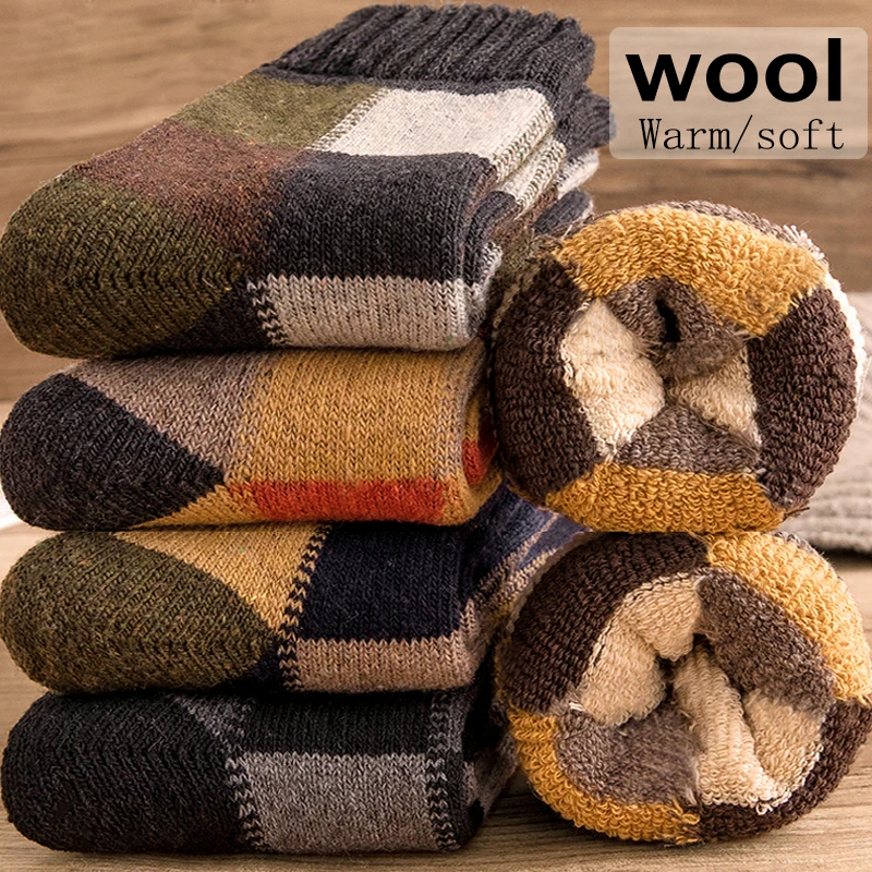 5Pairs/Lot Thicken Wool Socks Men High Quality Towel Keep Warm Winter Socks Cotton Christmas Gift Socks For Man Thermal 2022 NEW