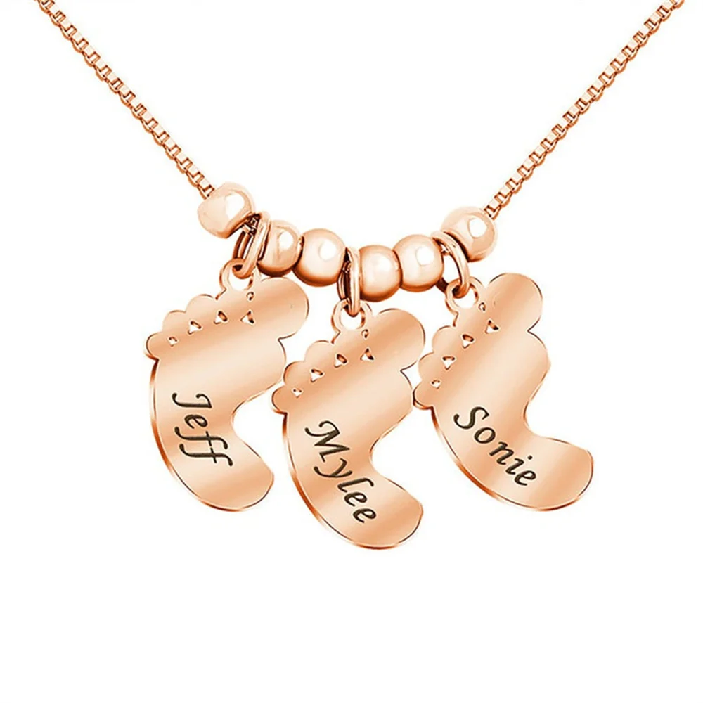 Fashion Custom Personality Women's Necklace Sole Pendant Custom Necklace Stainless Steel Name Custom Gift Free Shipping