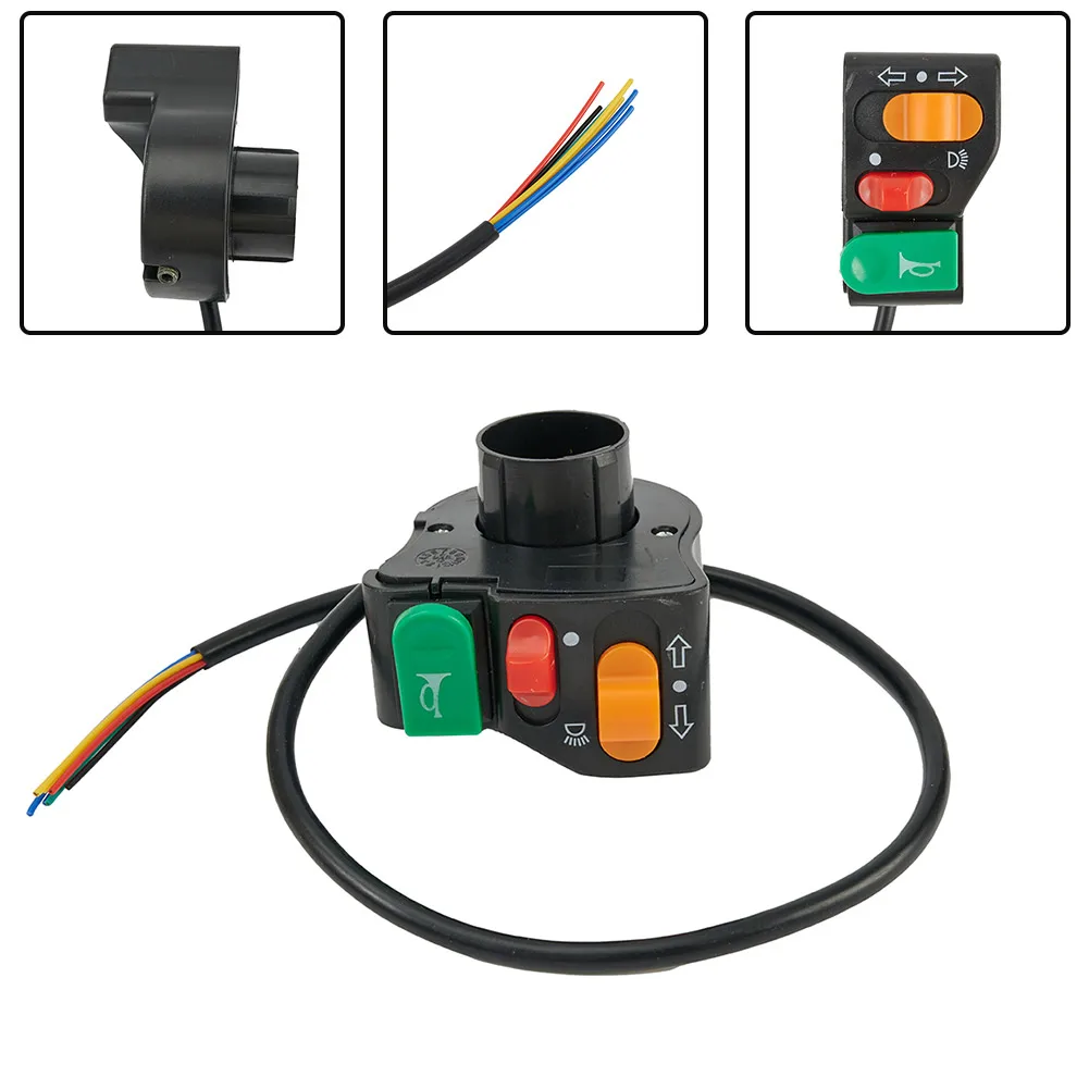 

Высококачественный переключатель сигнала поворота мотоцикла многофункциональный звуковой сигнал ВКЛ./ВЫКЛ. Переключатель ВКЛ./ВЫКЛ. ПК и ABS пластик 3 в 1 7/8 "7/8"