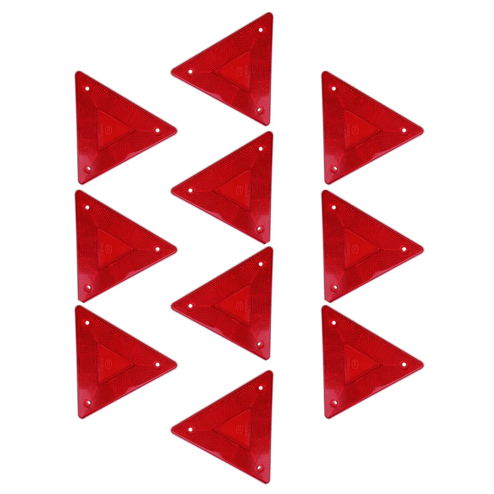 

10 Pcs Safety Triangles Vehicles Car Emblems Truck Reflector Sign Car Safety Reflector Vehicles Auto Reflective Strips Car Flag