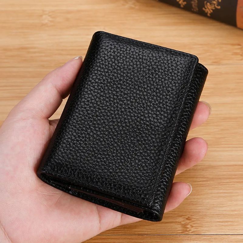 

Leather Tri-fold Card Holder Leather Credit Card Holder Multi-card Slot Business Card Holder Zipper Card Holder Card Holder