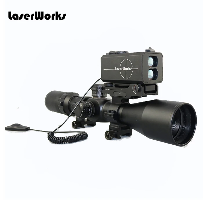 

Picatinny rail mounted laser rangefinder 1100m rifle scope alignment hunting range finder