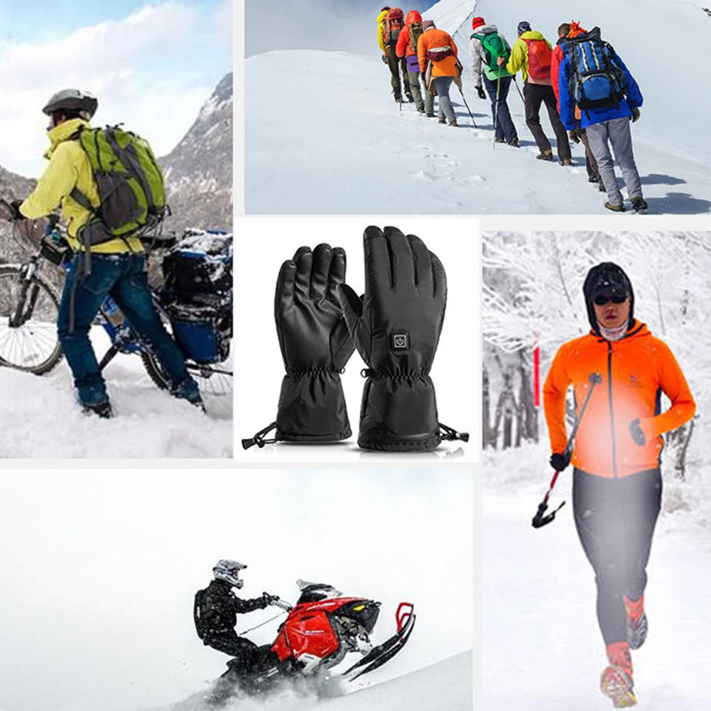 

Waterproof Thickened Gloves Full Finger Sports Ski Gloves Touch Screen Electric Heating Hand Warmers Keep Warm for Autumn