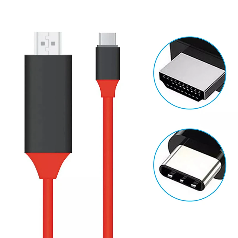 2 м USB C к HDMI-совместимый кабель типа для MacBook Samsung Galaxy S9/S8/Note 9 Huawei P20 Pro USB-C адаптер |
