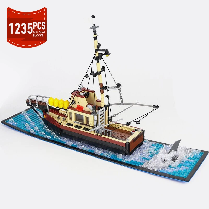 

Конструктор Moc технический «Белая Акула», рыболовная лодка, парусник, океан, строительный блок, детская игрушка, подарок на день рождения