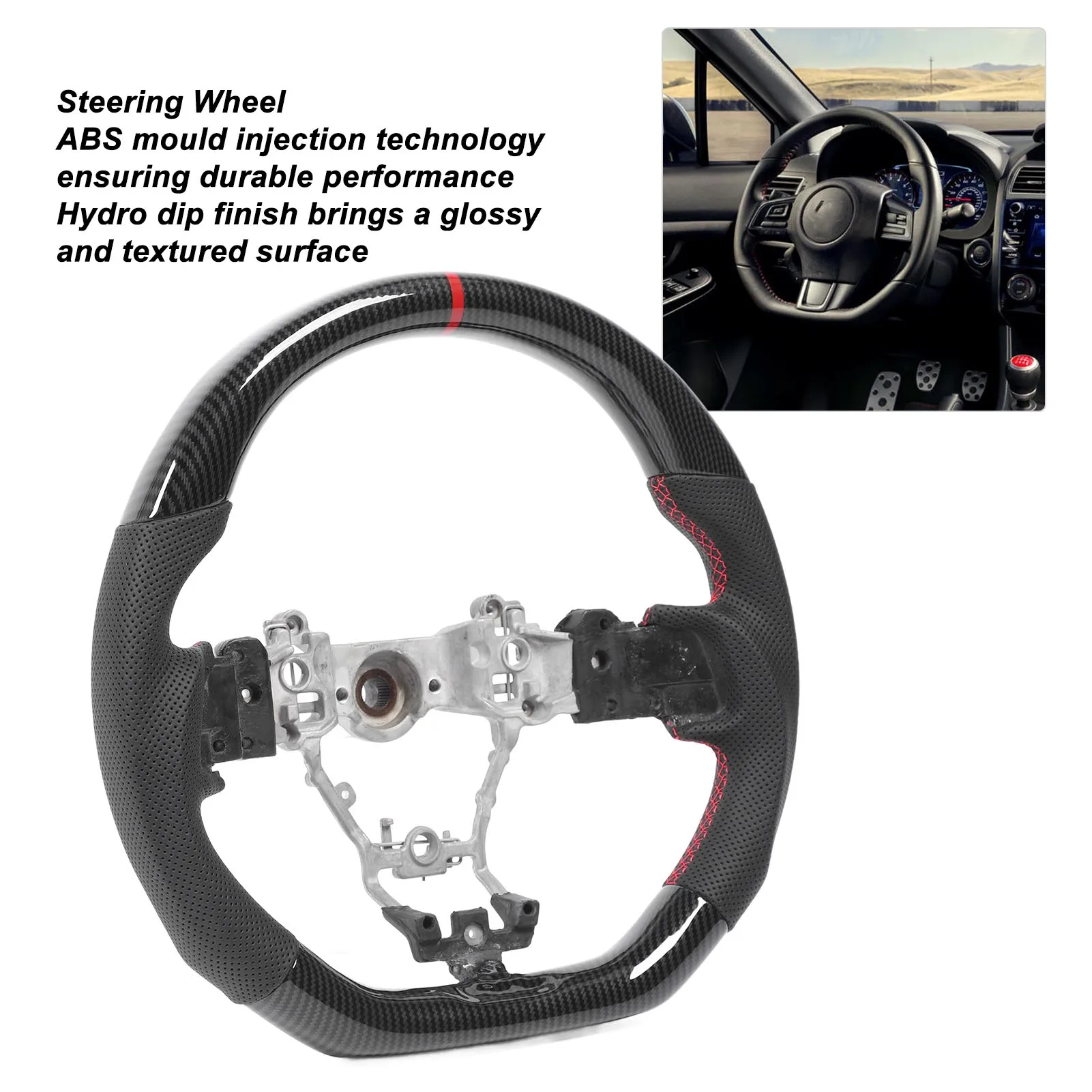 Гоночный руль Hydro Dip Carbon Look перфорированная кожаная замена рулевого колеса для WRX