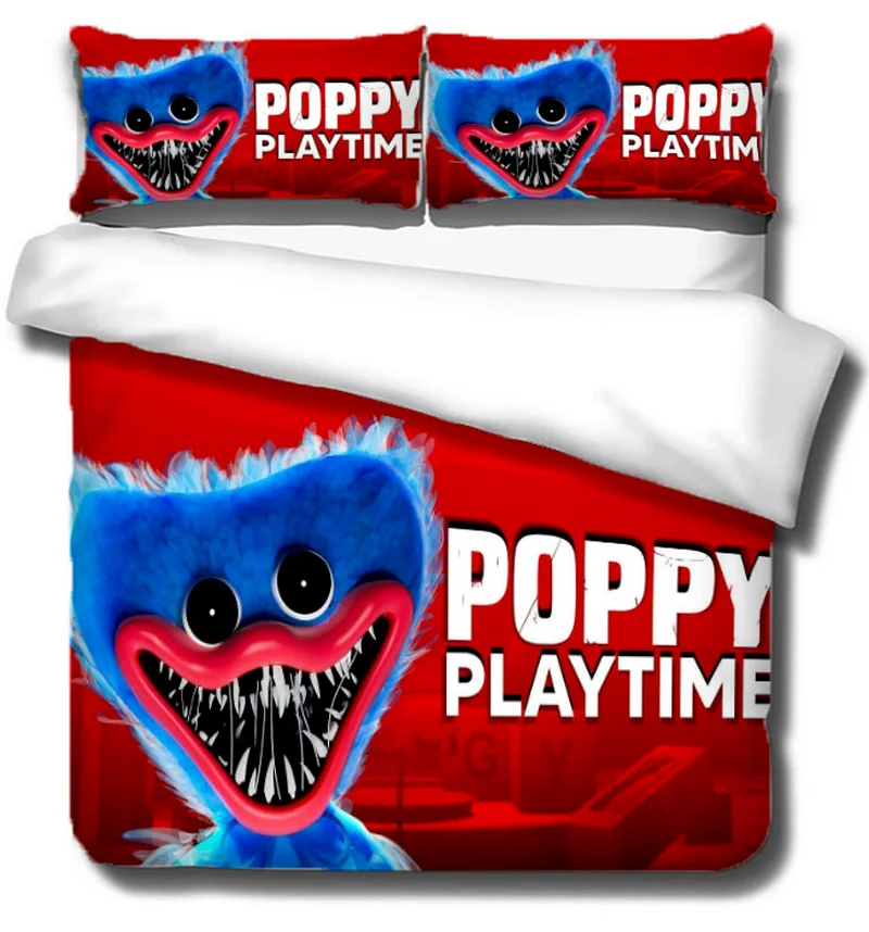 

Poppy Playtime Huggy Wuggy 3D Printed Duvet Cover Pillowcase Bedding Set Single Twin Full Size for Kids Bedroom Decor