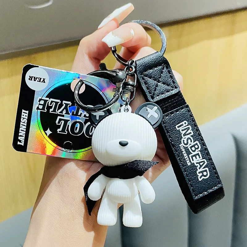 

Fashion Bearbrick Gloomy Keychain Kawaii Anime Cartoon Doll Pendant Car Key Ring Backpack Ornaments Jewelry Holiday Gifts
