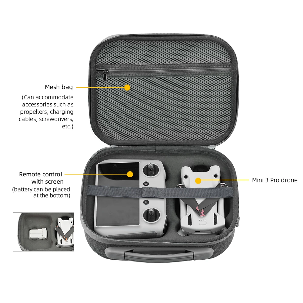 For DJI Mini 3 Pro Storage Bag Remote Controller Carrying Case Handbag Portable Shoulder Bag Drone Accessories