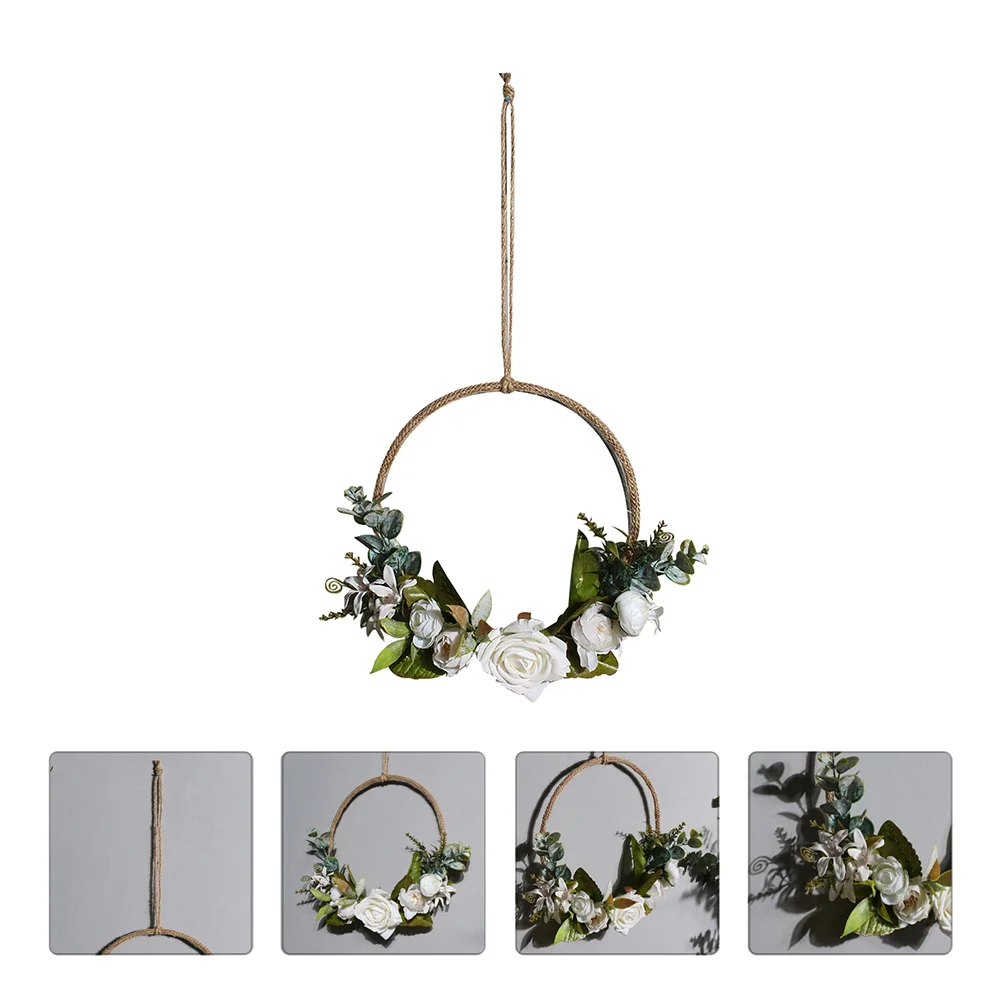 

Wreath Hoop Floral Flower Door Wall Wedding Metal Lily Decor Hanging Greenery Wreaths Garlandspring Front Rose Adornment