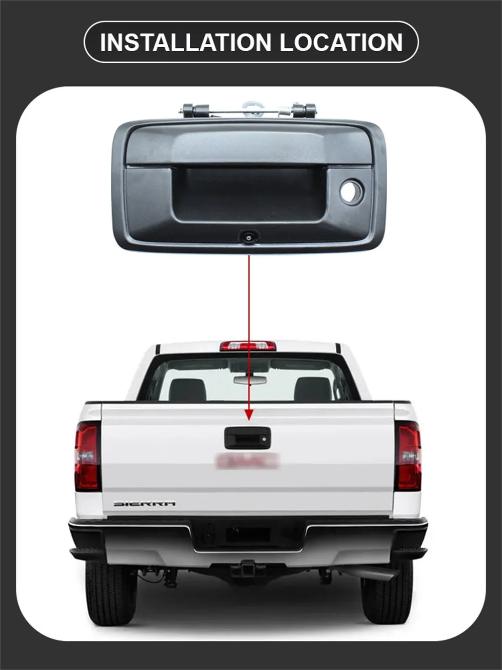 170 ° Автомобильная камера с ручкой багажника AHD 1920*1080P для GMC Sierra 1500 2500 3500 2014-2015