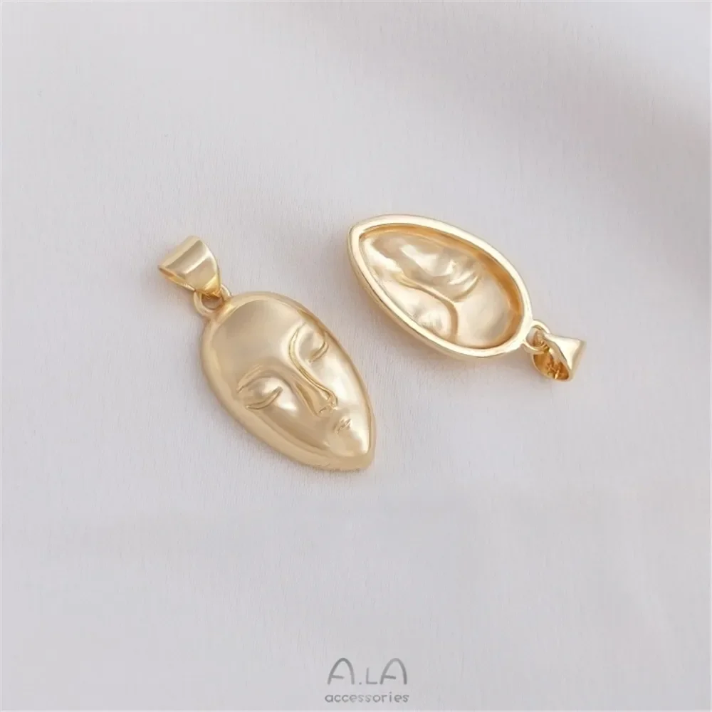 14-каратная золотая сумка цветная маска кулон с выражением лица аватаром ручная