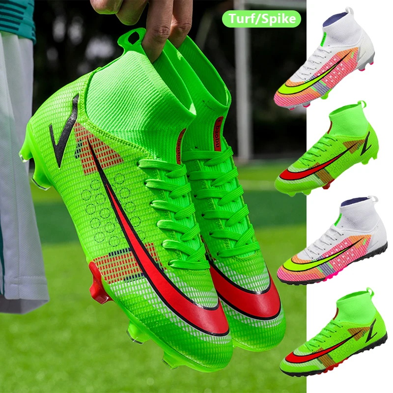 

Men Soccer Shoes Breathable High Ankle Football Boots TF/FG Adult Non-slip Sports Training Soccer Sneakers Male Chuteira Campo
