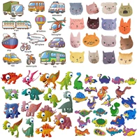 cartoon animals iron on patches flex fusible transfer emblem textile stickers heat adhesive anime combo fusible patch sticker