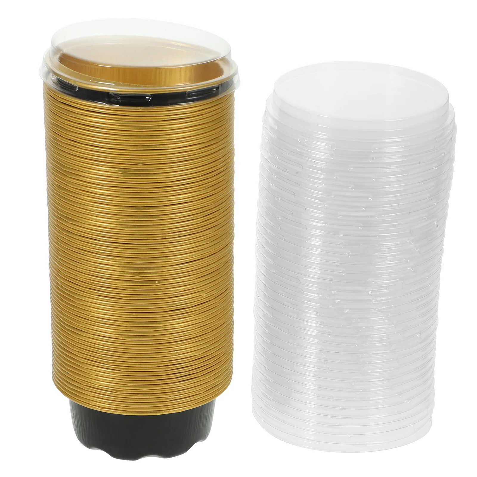 

Mini Tart Cups Baking Muffin Molds Aluminum Foil Pans Lids Stencils Cakes Metal Egg Pudding