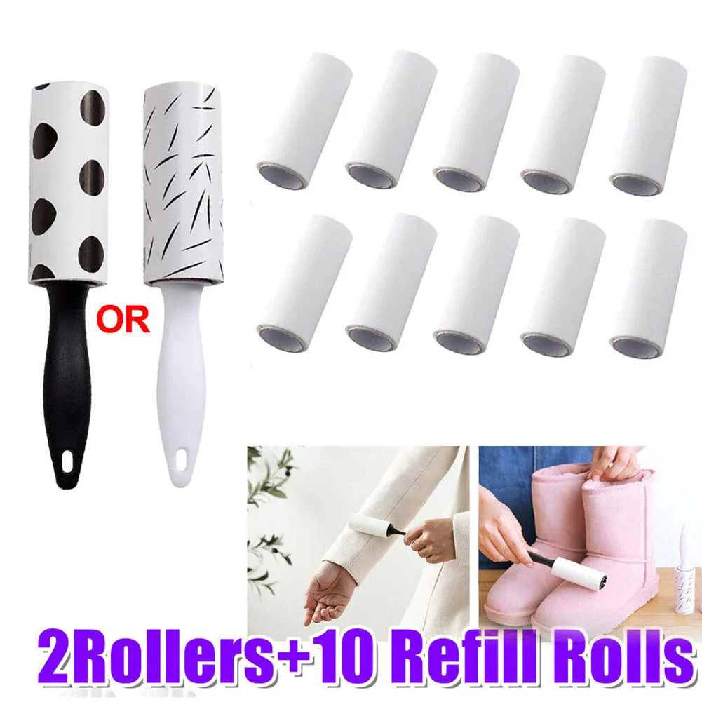 

Lint Roller With Refills Sticky Remover Pet Dog Hair Clothes Sofa Dust Cleaning Remover Replaceable Roll Brush Cleaning Accessor