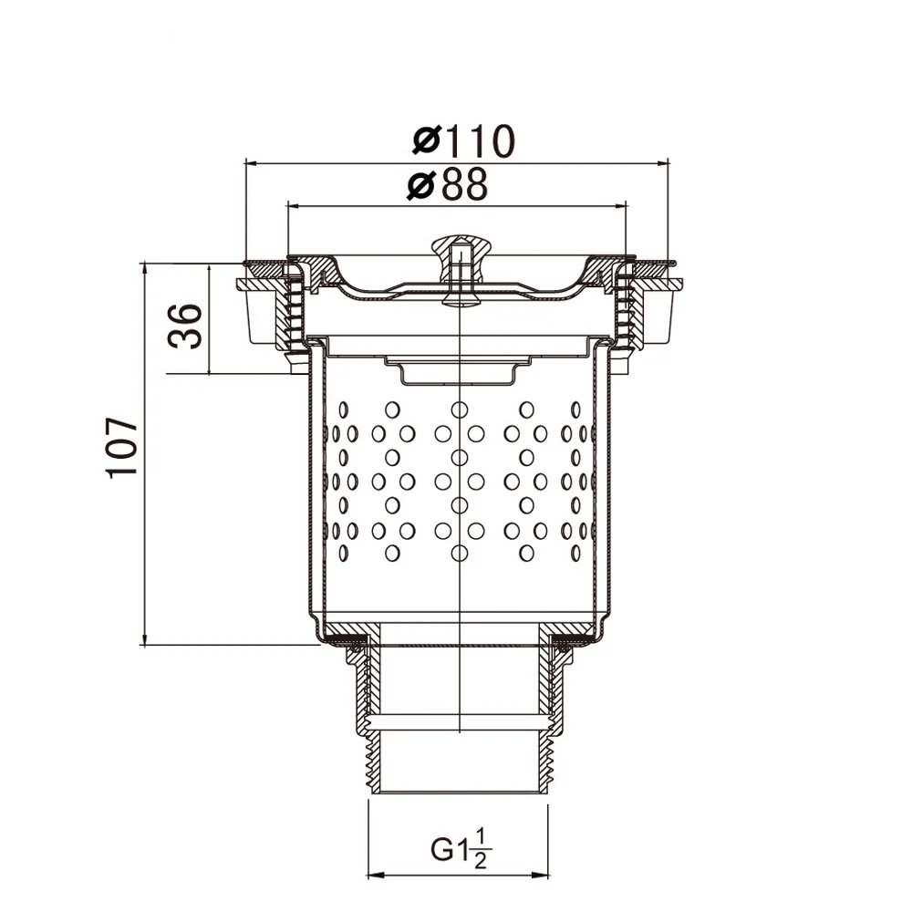 Сетчатый фильтр для раковины Talea из искусственного акрила расширенный слив