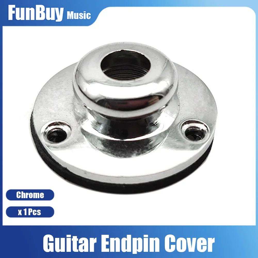 

Brass Guitar 6.35mm End Pin Jack Cover Acoustic Guitar Ukulele EQ Pickup Endpin Jack Cover Chrome