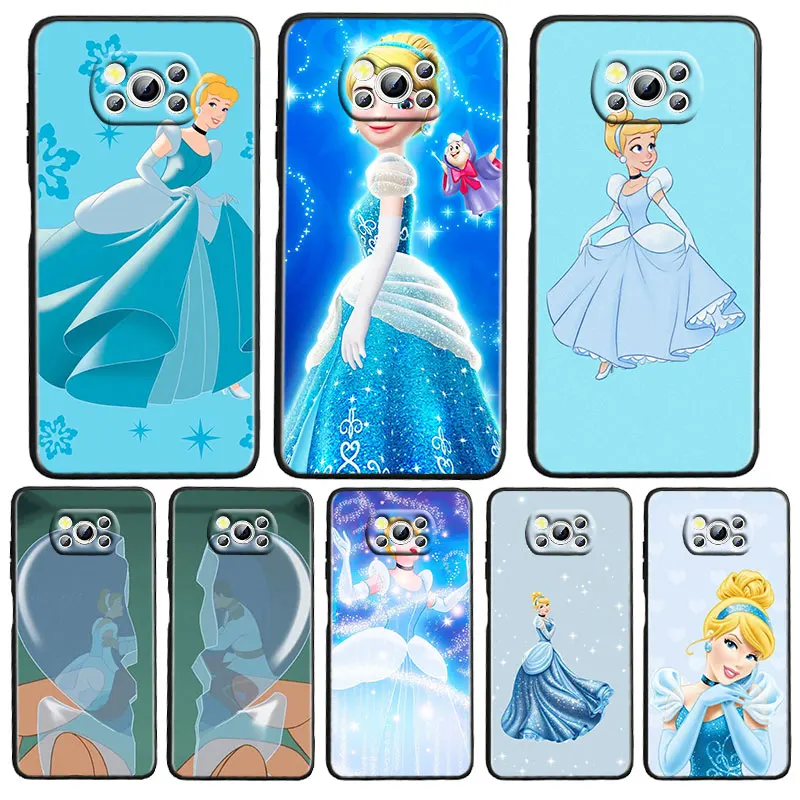 

Cute cinderella Phone Case For Xiaomi Civi Mi Poco X3 NFC F3 GT M4 M3 M2 X2 F2 Pro C3 F1 Black luxury Silicone Cover Funda Back