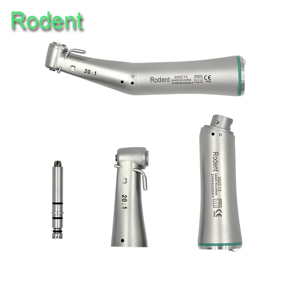 Dental Contra Angle 20:1 with Fiber Optic Implant Surgery Low Speed Handpiece Air Turbine Odontologia Dentist NSK Ti-Max
