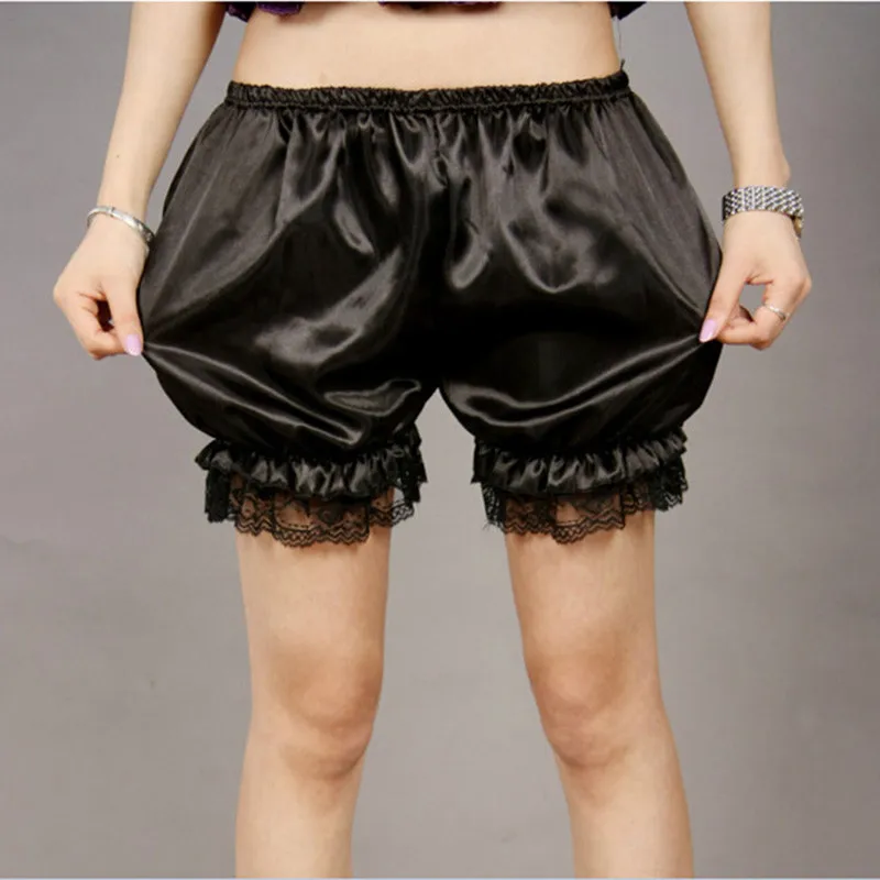 

Anti Exposure Lolita Cosplay Lace Women Bubble Bloomer Under Shorts Elastic Lantern Shorts Black White Women Shorts Wholesale