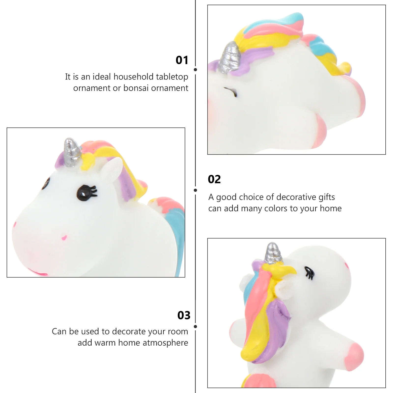 4 шт. украшения в виде единорога миниатюрный аксессуар садовый декор кашпо