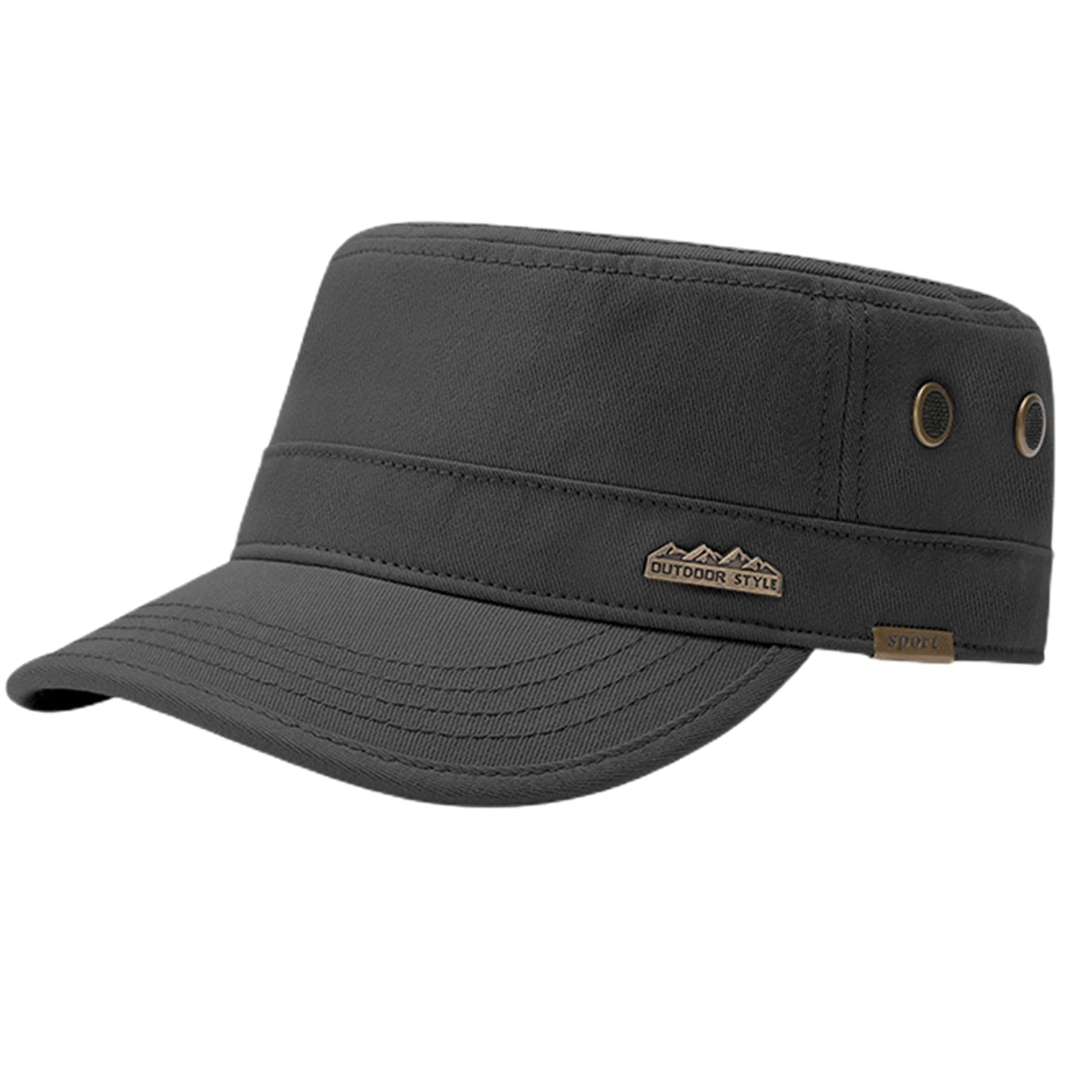 

Базовая Кепка с плоским верхом, вареная, из хлопка, металлическая Кепка-солдат, Кепка с плоским верхом, бейсболка, подходит для праздника или...