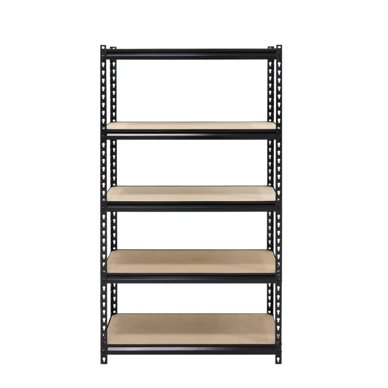 

Muscle Rack 30 in. W x 60 in. H x 12 in. D 5-Tier Black Steel Shelving Unit floating shelves for wall Storage Holders & Racks