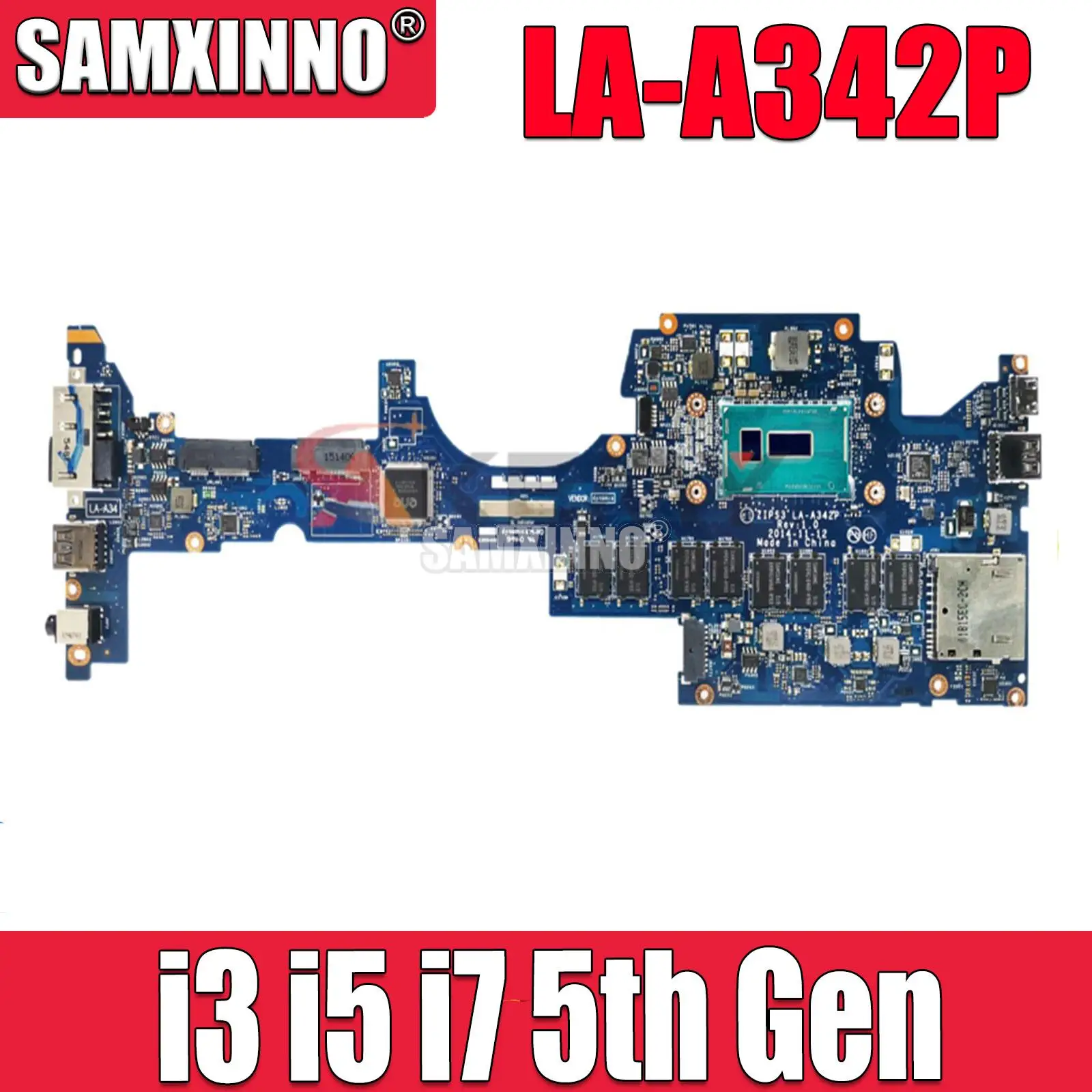 

ZIPS3 LA-A342P For Lenovo Yoga 12 Thinkpad S1 Laptop Motherboard With i3 i5 i7 CPU 4G/8G-RAM Fru:01AY504 00HT711 00HT713 00HT707