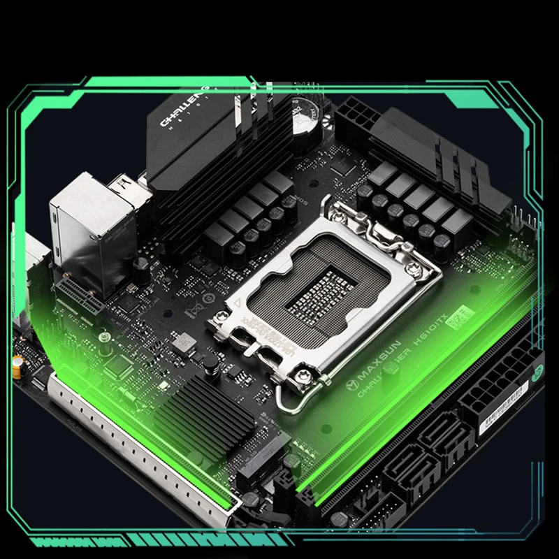 Материнская плата компьютера MAXSUN MS-Challenger H610 ITX поддерживает процессор Intel 12th