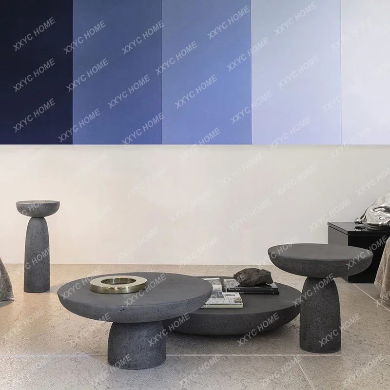 Дизайнерский круглый приставной столик в скандинавском стиле с грибами японский