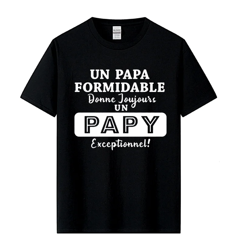 

Tee French Greatest Papa T Shirt Summer Men Short Sleeve Cotton Fathers Day Dad Gift T-shirt Man Tshirt