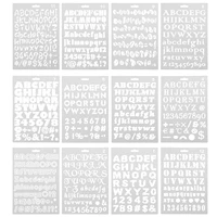 12pcs templates pet hollow notebook alphabet painting decoration stencil for diy