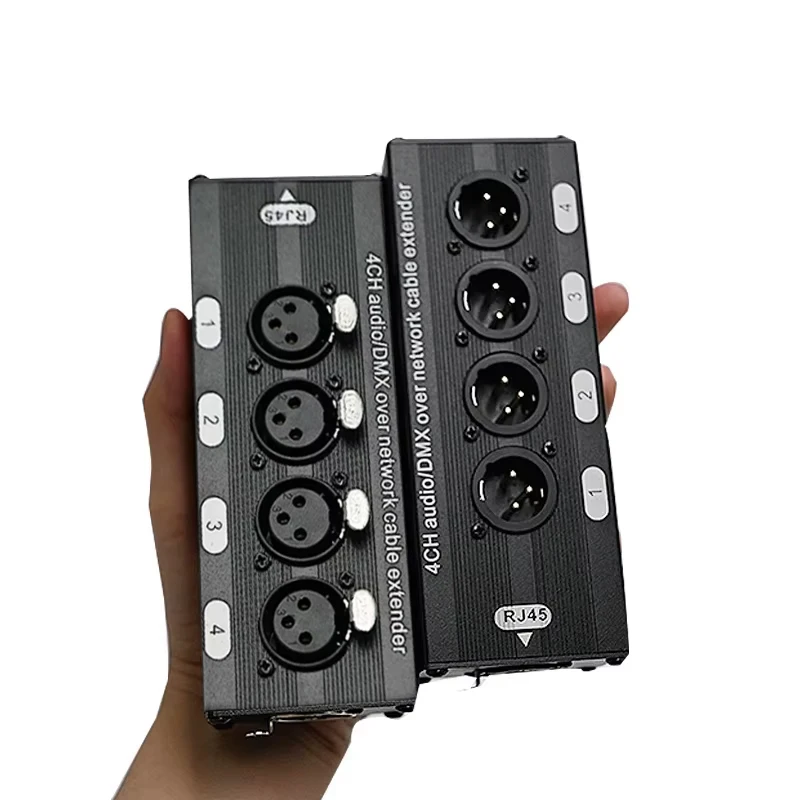 Фото 1 пара 4-канальный XLR/DMX аудио RJ45 Cat5/Cat6 Ethernet-удлинитель XLR-удлинитель приемопередатчик для живой сцены, студии звукозаписи №2
