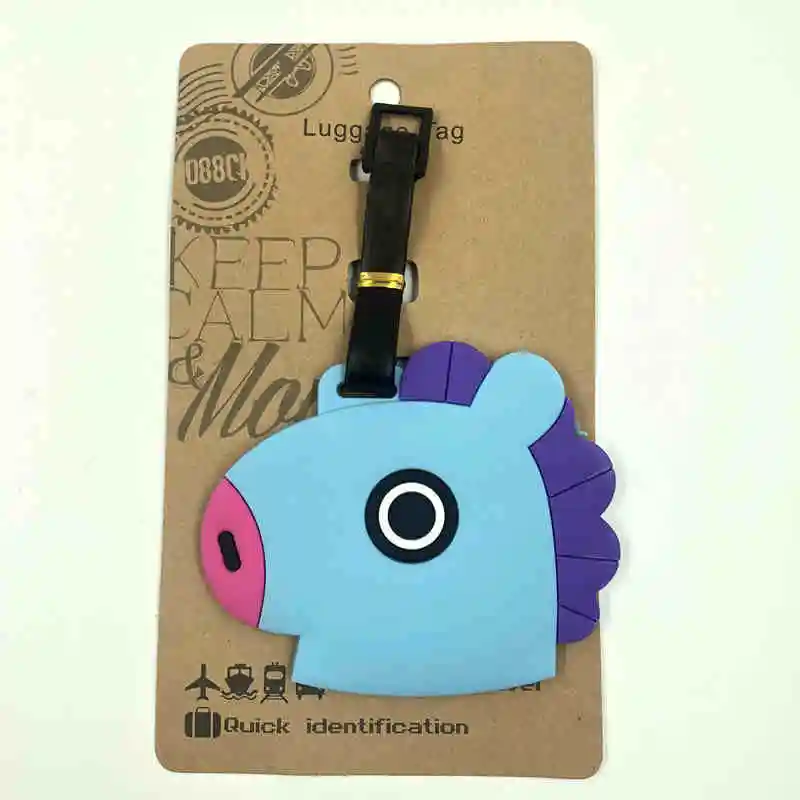 Силиконовая бирка для багажа с героями мультфильмов BT21 подвеска Tata Shooky