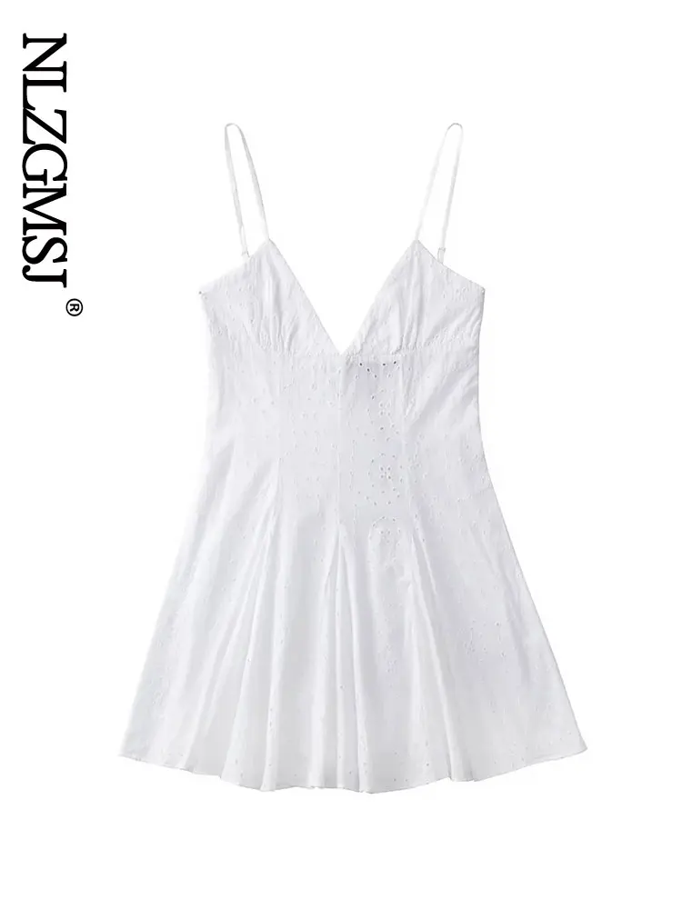 

Nlzgmsj 2022 Women Fashion Puff Hem Poplin Mini Dress Vintage Backless Thin Straps Female Dresses Vestidos Mujer 202207