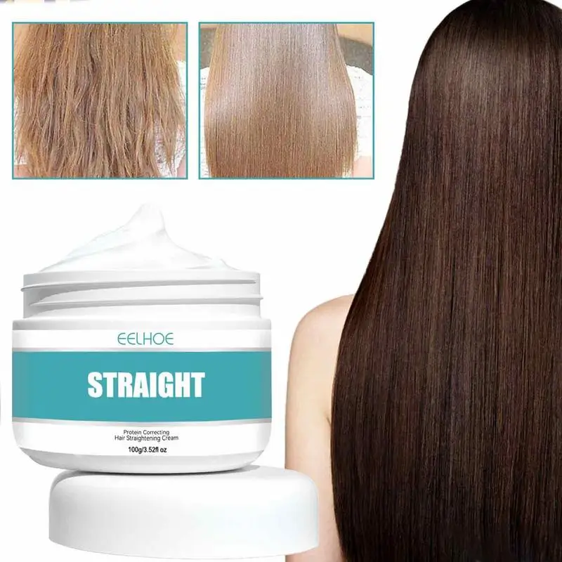 

100g Protein Correction Straight Hair Cream Repairs Damaged Hair Smoothes Frizz And Split Ends Without Straightening Hair Care