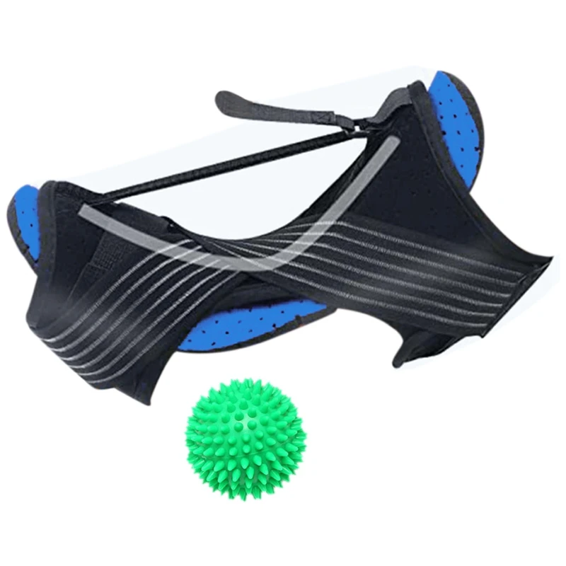 

Ankle Fixation Brace Foot Drop Orthosis Plantar Fasciitis Night Splint Arch Support Strap With Massage Ball