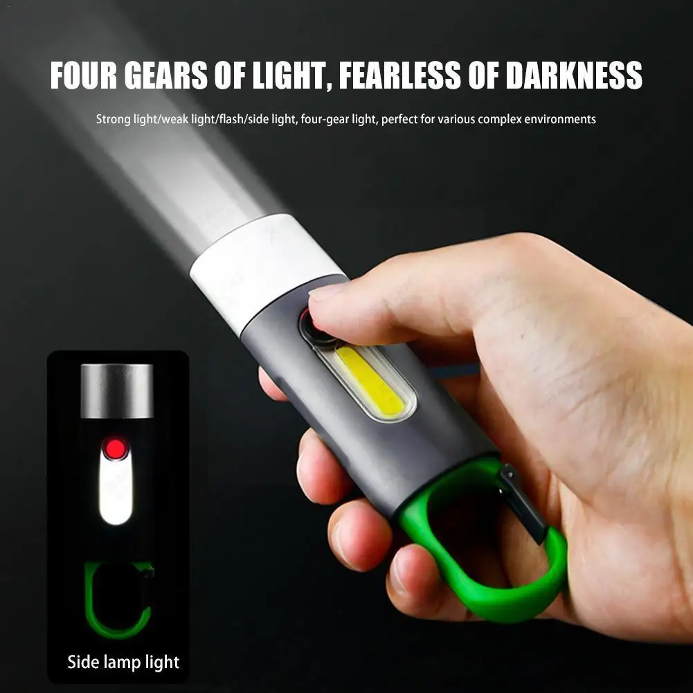

Portable Rechargeable Led Flashlight Xp-g Cob Flash Flashlight Modes 4 Light Torch Led Mini Camping Lighting Light Lantern L4k0