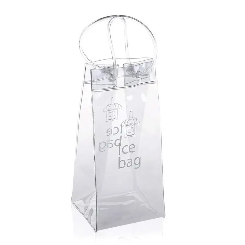

2pcs PVC Leakproof Ice Bag Transparent Refrigerated Champagne Red Wine Bottle Whisky Portable Cooler Bag With Carry Handle
