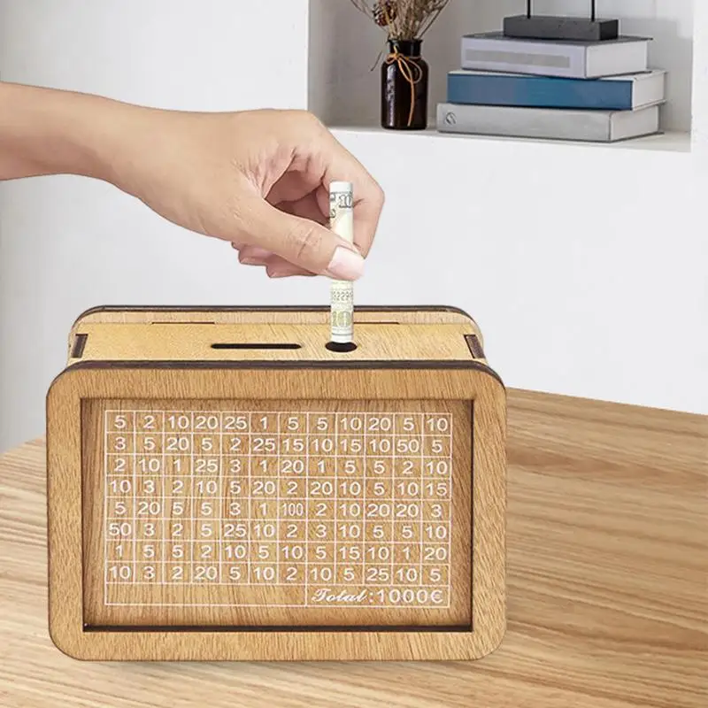 Деревянный счетчик наличных денег обучающий сберегающий банк Забавный коробка