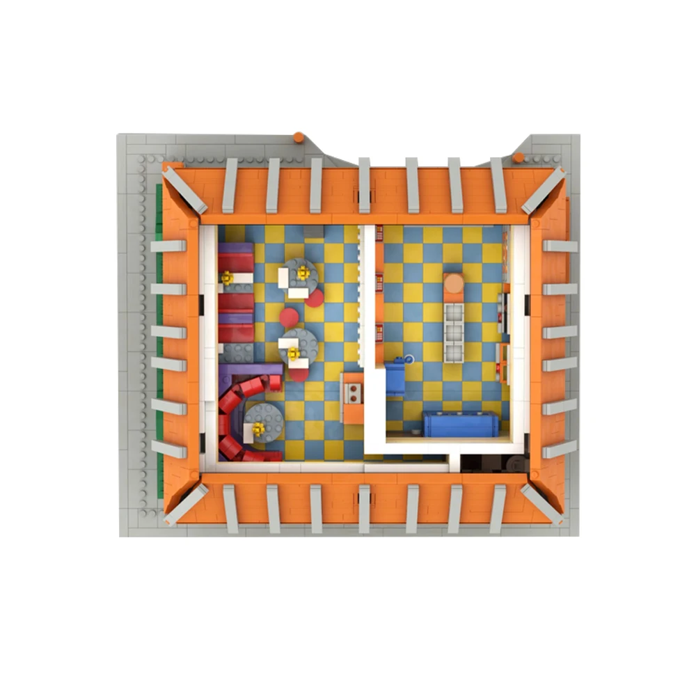 Gobricks The Krusty Burger Ресторан Строительный блок Цепь фаст-фуда DIY Модель Декор