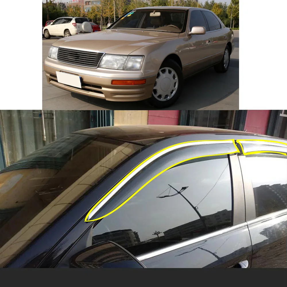 

Стикер для кузова автомобиля, пластиковое окно, стекло, ветрозащитный козырек, защита от дождя/солнца, вентиляционное отверстие для LEXUS LS LS400 1991 1992 1993 1994 1995 1996